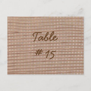 Rustic Artistic Burlap Tafelnummer Briefkaarten