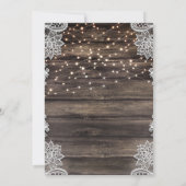 Rustic Ash Brown Wood Lace & Lights Vrijgezellenfe Kaart (Achterkant)