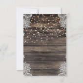 Rustic Ash Brown Wood Lace RSVP Kaartje (Achterkant)