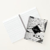 Rustic Aspen Bark Texture Custom Monogram Name Notitieboek (Binnen)