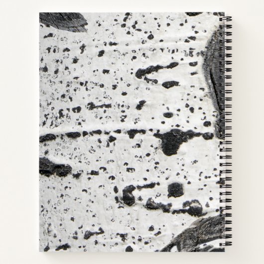 Rustic Aspen Bark Texture Custom Monogram Name Notitieboek (Achterkant)