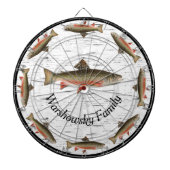 Rustic Aspen Bark Trout Fisherman Lake House Dar Dartbord (Voorkant)