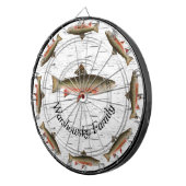 Rustic Aspen Bark Trout Fisherman Lake House Dar Dartbord (Voorkant Rechts)