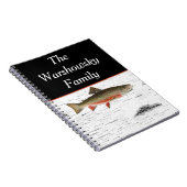 Rustic Aspen Bark Trout Fisherman Lake House Notitieboek (Rechterzijde)