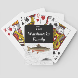 Rustic Aspen Bark Trout Fisherman Lake House Pokerkaarten