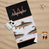 Rustic Aspen Bark Trout Fisherman Lake House Strandlaken