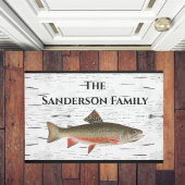 Rustic Aspen Bark Trout Fishman Lake House Deurmat