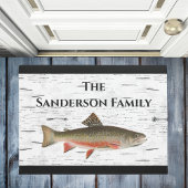 Rustic Aspen Bark Trout Fishman Lake House Deurmat