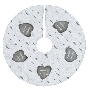 Rustic Aspen Bark Wood Carved Hearts zels Kerstboom Rok