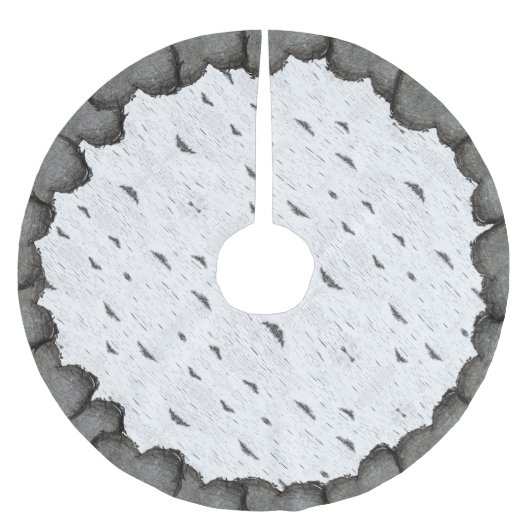 Rustic Aspen Bark Wood Carved Hearts zels Kerstboom Rok (Voorkant)