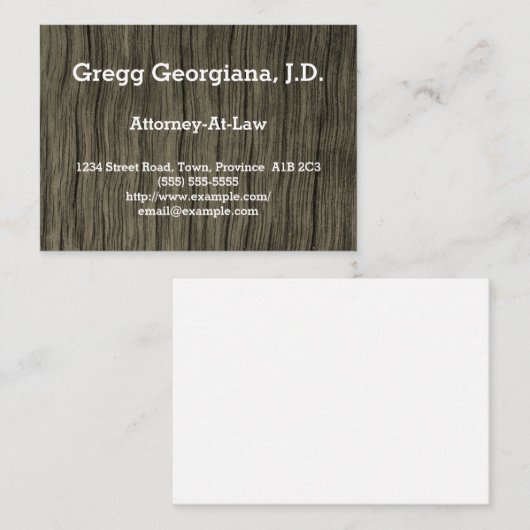 Rustic Attorney-at-Law Visitekaartje (Voorkant / Achterkant)