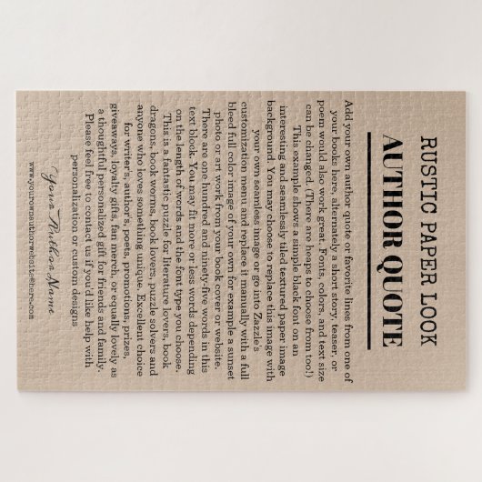 Rustic Author Quote Legpuzzel (Horizontaal)