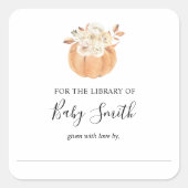 Rustic Autumn Baby shower Bookplate Sticker (Voorkant)