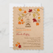 Rustic Autumn Birdcage Bridal Shower Kaart (Voorkant)