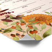 Rustic Autumn Bloom Floral Certificate of Marriage Poster (Hoek)