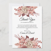 Rustic Autumn Blooms Waterverf Bedankkaart (Voorkant)