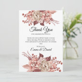 Rustic Autumn Blooms Waterverf Bedankkaart (Staand voorkant)