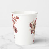 Rustic Autumn Blooms Waterverf Papieren Bekers (Links)