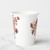 Rustic Autumn Blooms Waterverf Papieren Bekers (Rechts)