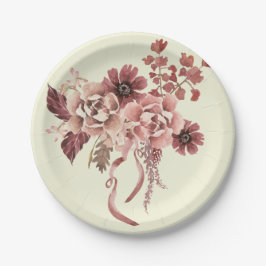 Rustic Autumn Blooms Waterverf Papieren Bordje