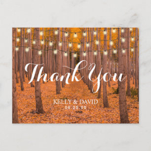Rustic Autumn Bossen Fall Weddenschap Hartelijk da Briefkaart
