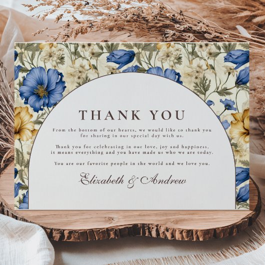 Rustic Autumn Botanical Wedding Bedankkaart