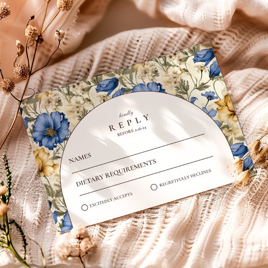 Rustic Autumn Botanical Wedding RSVP Kaartje