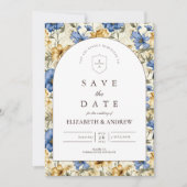 Rustic Autumn Botanical Wedding Save The Date (Voorkant)