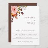 Rustic Autumn Bouquet Wedding Aankondiging (Voorkant / Achterkant)