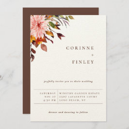 Rustic Autumn Bouquet Wedding Aankondiging