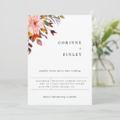 Rustic Autumn Bouquet Wedding Announcement Aankondiging (Staand voorkant)