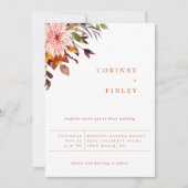 Rustic Autumn Bouquet Wedding Invitation Aankondiging (Voorkant)