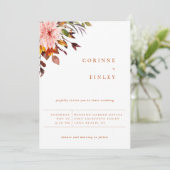 Rustic Autumn Bouquet Wedding Invitation Aankondiging (Staand voorkant)
