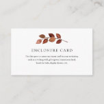 Rustic Autumn Branch Enclosure Card Informatiekaartje<br><div class="desc">Gebruik deze ruimte om creëer elke invoegkaart voor uw uitnodiging te gebruiken,  zoals een cadeauregister,  goed wensen,  huwelijksmaanfonds,  boeken voor baby,  display douches,  enz. met rode herfstbladeren op één enkele tak.</div>