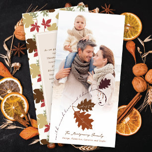 Rustic Autumn Branch Happy Thanksgiving Photo Feestdagenkaart