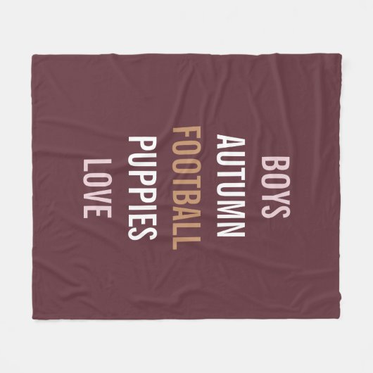 Rustic Autumn Bride Football Decor Party Fleece Deken (Voorkant (Horizontaal))