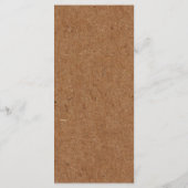 Rustic Autumn Bride Reception Shower Party Menu (Achterkant)