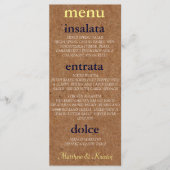 Rustic Autumn Bride Reception Shower Party Menu (Voorkant)