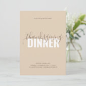 Rustic Autumn Brown Dinner Party Invitation Kaart (Staand voorkant)