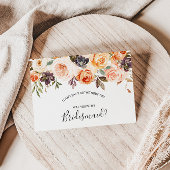 Rustic Autumn Elegant Floral Bridesmaid Uitnodiging Briefkaart