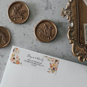 Rustic Autumn Elegant Floral Return Address Label
