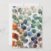 Rustic Autumn Eucalyptus Watercolor Botanical Leav Kaart (Achterkant)