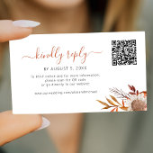 Rustic autumn fall boho wedding online rsvp informatiekaartje