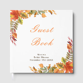 Rustic Autumn Fall Leaves Bridal Shower Gastenboek