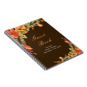 Rustic Autumn Fall Leaves Bridal Shower Guest Book Notitieboek (Rechterzijde)