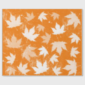 Rustic Autumn Fall Leaves Pattern Cadeaupapier (Vlak)