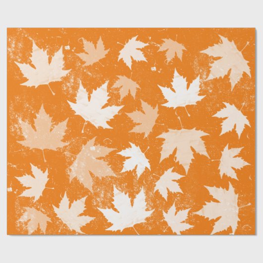 Rustic Autumn Fall Leaves Pattern Cadeaupapier (Vlak)