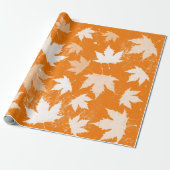 Rustic Autumn Fall Leaves Pattern Cadeaupapier (Uitgerold)