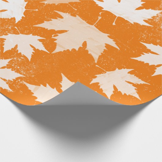 Rustic Autumn Fall Leaves Pattern Cadeaupapier (Hoek)