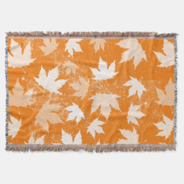 Rustic Autumn Fall Leaves Pattern Deken